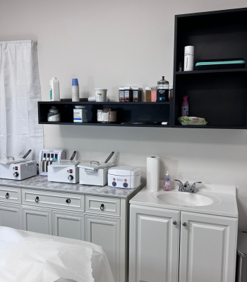 Hard wax warmers and skincare products at Annie’s Beauty & Body Waxing, Orlando